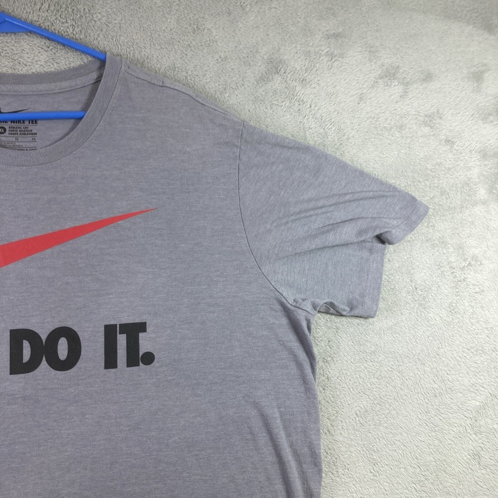 Nike Shirt Adult XL Gray Swoosh Logo Just Do It Graphic Tee Pullover SS READ - Picture 6 of 13